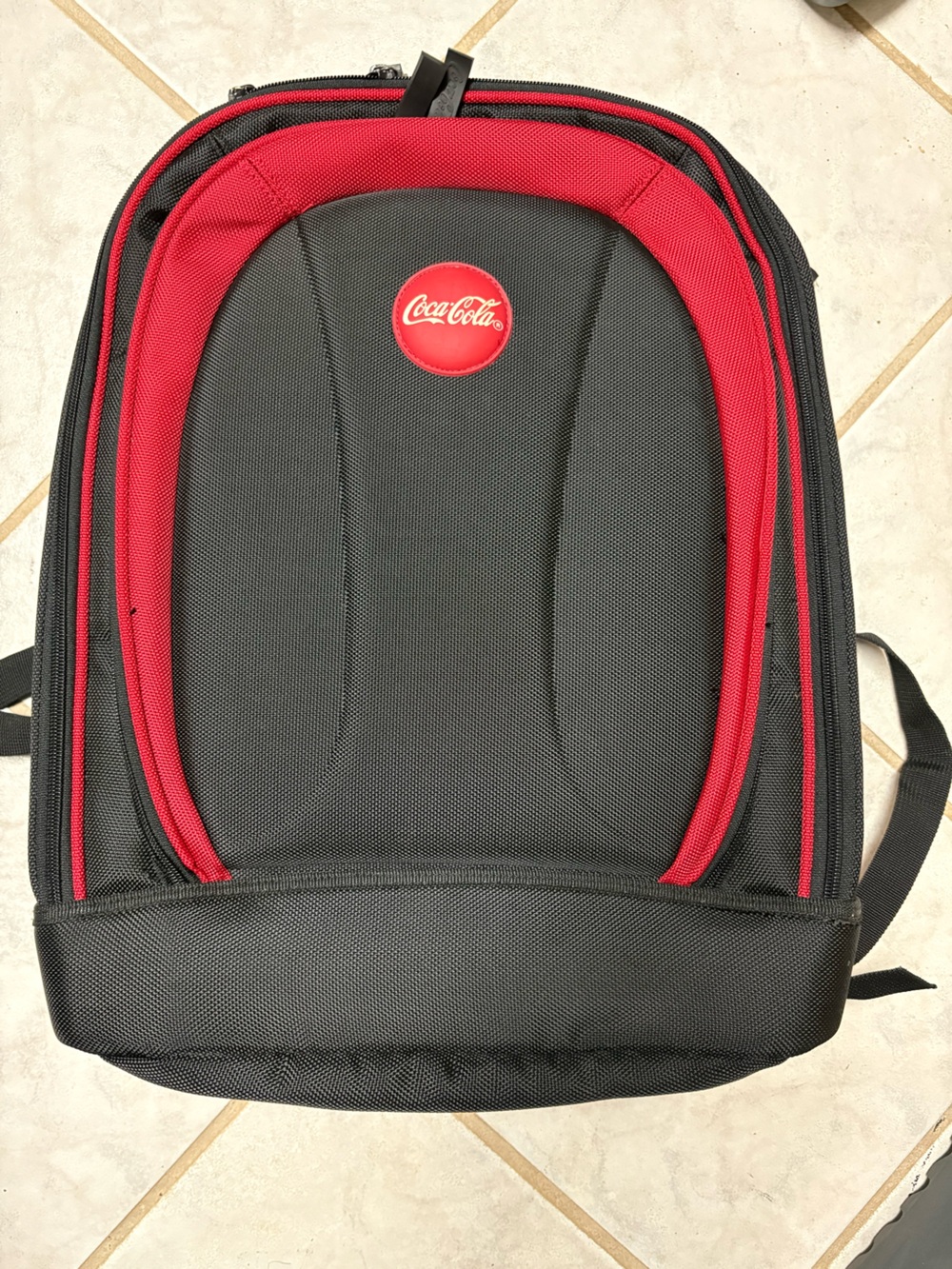 Coca Cola Black Unisex Backpack with Textured Fabric